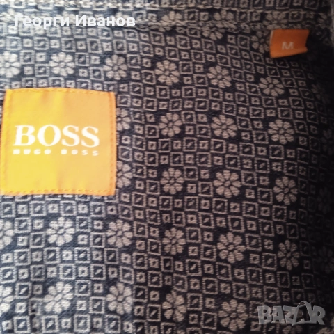 КАТО НОВА HUGO BOSS Orange size M QR-sode 100% ОРИГИНАЛНА риза shirt Slim Fit Made in Poland, снимка 3 - Ризи - 53394496