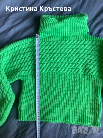 Зелен пуловер , снимка 2 - Блузи с дълъг ръкав и пуловери - 43909135