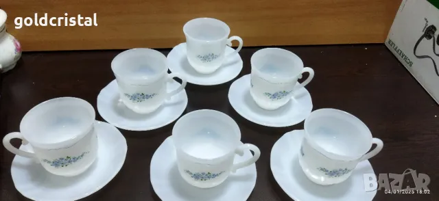 Френски аркопал чаши за чай и за кафе , снимка 7 - Антикварни и старинни предмети - 38195757