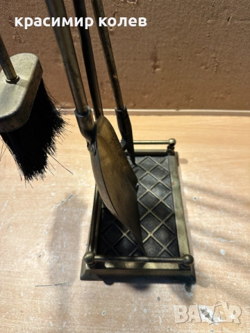 месингови прибори за камина, снимка 7 - Антикварни и старинни предмети - 53431803