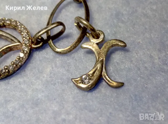 СКЪПОЦЕННА ВИНТИДЖ АРТ СРЕБЪРНА ГРИВНА с БУКВИЧКИ СРЕБРО 925 с БЯЛА ПОЗЛАТА и ИСКРЯЩИ ЦИРКОНИ 48561, снимка 9 - Гривни - 50136371