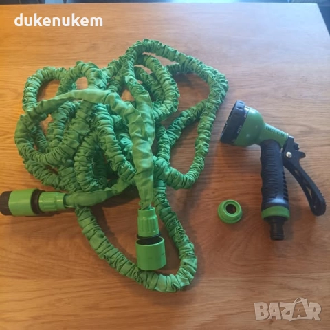 Разтегаем градински маркуч, 15 метра, с пистолет, снимка 8 - Градински инструменти - 52195443