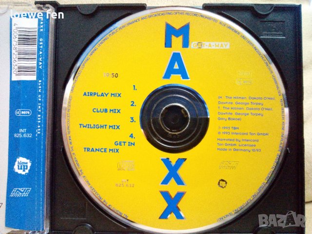 Ценен диск - Maxx - Get A Way, снимка 2 - CD дискове - 37803365