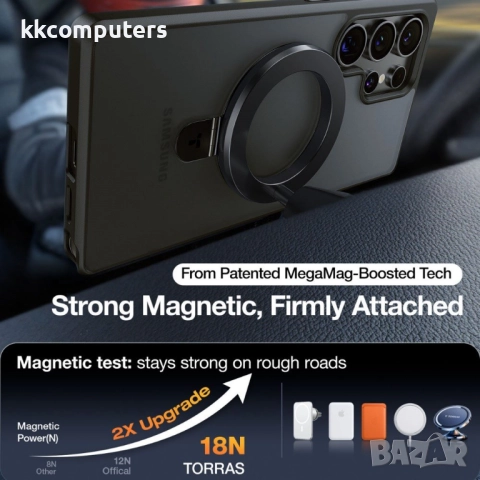 TORRAS Guardian Ostand Калъф за Samsung Galaxy S25 Ultra с MagSafe, Стойка и Скрийн Протектор – Три , снимка 6 - Калъфи, кейсове - 51430993