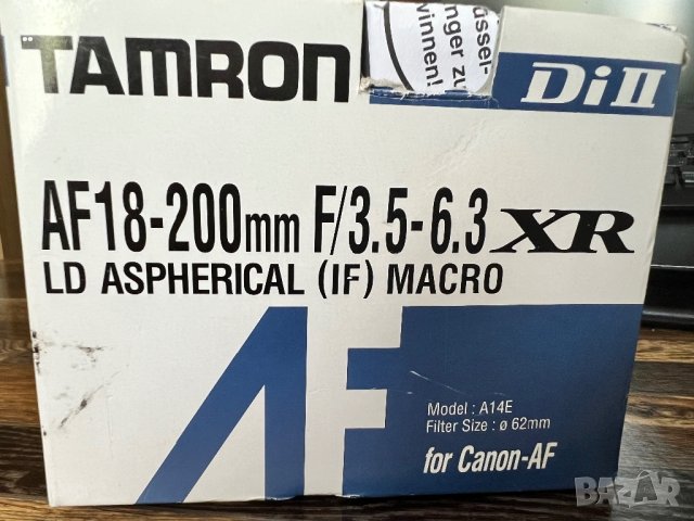Tamron AF 18-200mm f/3.5-6.3 Di II XR LD Asp. (IF) Macro за Canon, снимка 13 - Обективи и филтри - 40768514