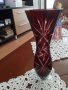  кристална  ваза -тъмно червена, снимка 4