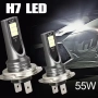 H7 LED лампи за фарове, 12SMD 3030 LED чипа, 55W - комплект 2 бр., снимка 1