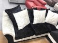 ПРОМОЦИЯ!!! Нов Ъглов диван от плат цвят - черно и сиво, материал плюш, снимка 7