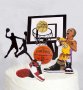 7 бр Баскетболен кош Баскетболисти обувки топка картонени топери украса торта рожден ден баскетбол, снимка 1 - Други - 28018975