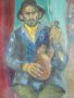 Акварелна картина "Мъж с цигулка", снимка 3