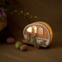 Великденска рамка дървено яйце превозно средство зайчета 5 LED 21x7x15см, снимка 2