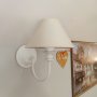 Шаби шик аплик с абажур-Бял ,модерна класическа винтидж лампа за стена с шапка,винтидж, снимка 4