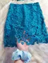 Нов ефектен сет от едра дантела тюркоаз, снимка 5