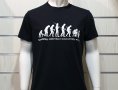 Нова мъжка тениска с трансферен печат Човешка еволюция в черен цвят, снимка 7