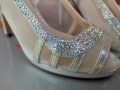 Megias Сребърни дамски обувки с висок ток, снимка 2