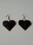 Черни висящи обеци сърце, снимка 3