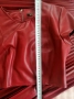 Червен кожен комплект костюм пола и блуза "Te amo" / "Те амо" размер L, снимка 9