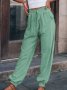 Дамски ежедневни панталони с шнурове с джоб, 5цвята, снимка 5