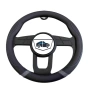 Калъф за волан Automat 38см еко кожа – противоплъзгащ спортен дизайн, Сив конец, снимка 1