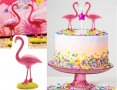 Фламинго на поляна фигурка за торта топер украса декорация парти и игра, снимка 1 - Други - 27478792