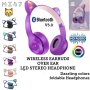 Светещи безжични слушалки с котешки уши, снимка 1 - Слушалки и портативни колонки - 40453841