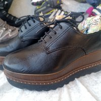 КАТО НОВИ дамски обувки CATWALK®  на ПЛАТФОРМА 36 - 37 original, 100% естествена кожа,GOGOMOTO, снимка 1 - Дамски ежедневни обувки - 43896103