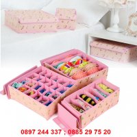 Сгъваем органайзер за бельо и чорапи, кутии с капак - розов - код РОЗОВИ 2550, снимка 3 - Други - 28267080