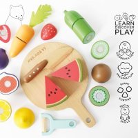 Нов Le Toy Van  Дървен Сет за Игра Деца Плодове и Зеленчуци, 18 Части, снимка 6 - Образователни игри - 43556862
