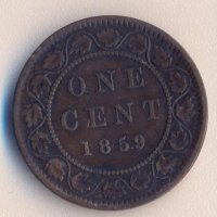 Канада цент 1859 година, снимка 1 - Нумизматика и бонистика - 38006036
