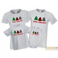 Коледни тениски Merry Christmas Buffalo Коледни елхи, снимка 3 - Тениски - 35071926