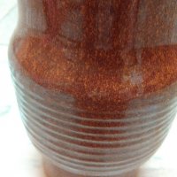 Стара керам.ваза кафяв меланж, снимка 3 - Антикварни и старинни предмети - 26913964