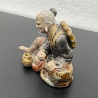 Китайска керамична фигура на рибар. №4775, снимка 7 - Колекции - 43072846