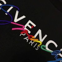 Мъжка тениска Givenchy Paris Embroidery Black XL, снимка 4 - Тениски - 26517550