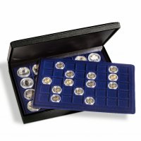 луксозна кутия с 3 броя табли за монети в капсули Presidio, снимка 1 - Нумизматика и бонистика - 28363977