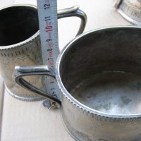 Посребрен чайник с кана и чаша, снимка 8 - Антикварни и старинни предмети - 28388706