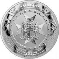 1 oz Сребро Рицарите от минало - Малта 2022, снимка 2 - Нумизматика и бонистика - 40080794