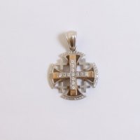златна висулка кръст С 45724, снимка 1 - Колиета, медальони, синджири - 39692638