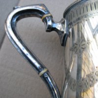Посребрен чайник с кана и чаша, снимка 5 - Антикварни и старинни предмети - 28388706