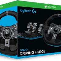 Logitech G920 Кожен Волан с Педали за Xbox One Series S/X PC MAC, снимка 7 - Аксесоари - 39290819