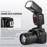 Нова Мощна DSLR Светкавица NEEWER NW655-C, Съвместима с Canon, GN60, 2.4G Wireless, снимка 6 - Чанти, стативи, аксесоари - 43557582