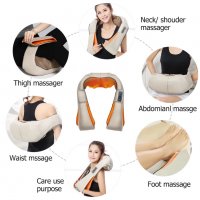 ТОП 4Д Шиацу термо масажор за тяло гръб врат затопляне масаж подарък, снимка 2 - Масажори - 27872750