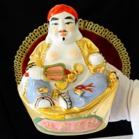 Китайска порцеланова фигура Буда,злато,фън-шуй. , снимка 8 - Статуетки - 38492158