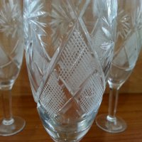 кристални чаши за вино руски кристал, снимка 4 - Антикварни и старинни предмети - 25450012