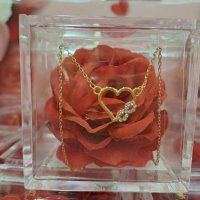 Дамско колие Сърце за вечна любов с Вечна роза, снимка 3 - Колиета, медальони, синджири - 39221162