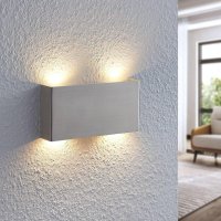 Lindby LED стенна лампа, вътрешна стенна лампа „Manon“ (модерна) от алуминиев алуминий за всекидневн, снимка 1 - Лампи за стена - 43940313