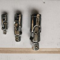 3 броя подвижни кардани рамена накрайници хром ванадий  1/2 , 3/8 , 1/4, снимка 3 - Други инструменти - 35200606