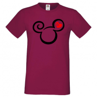 Мъжка тениска Mickey Head Love Подарък,Изненада,Рожден ден, снимка 3 - Тениски - 36576038