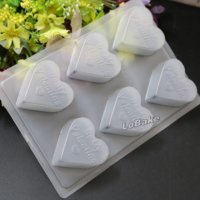 6 сърца сърце Be My Valentine пластмасова поликарбонат форма PP за Шоколад гипс сапун , снимка 1 - Форми - 28263442