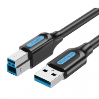 Кабел USB3.0 Мъжко към USB Type B Мъжко 1.5m Черен 5Gb/s Vention COOBG Cable USB - USB Type B M/M, снимка 1 - USB кабели - 36500741