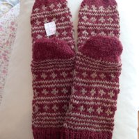 Ръчно плетени мъжки чорапи от вълна, размер 43, снимка 1 - Мъжки чорапи - 43031439